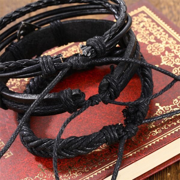 Pulseiras de Couro Trançado Temáticas Ajustáveis - Imagem 4