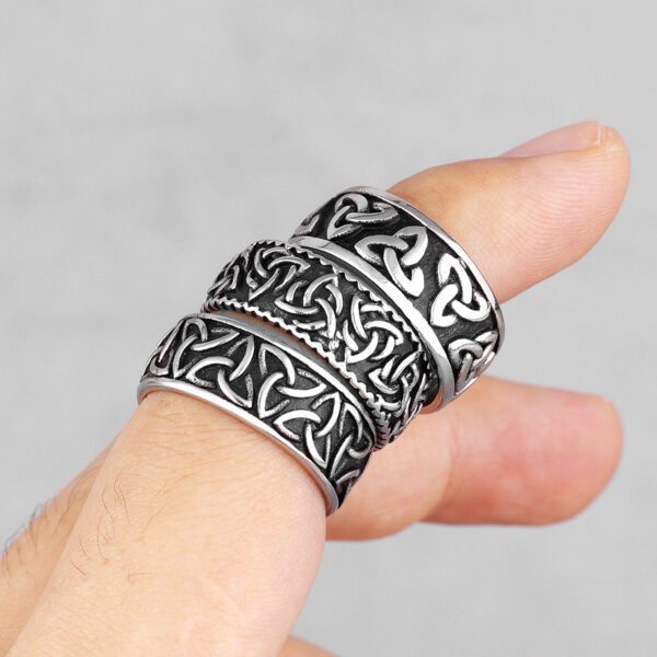 Anéis Celtic Knots viking  em aço inoxidável - Imagem 3