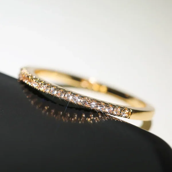 Anéis finos minimalistas de casamento brilhante zircão - Imagem 3