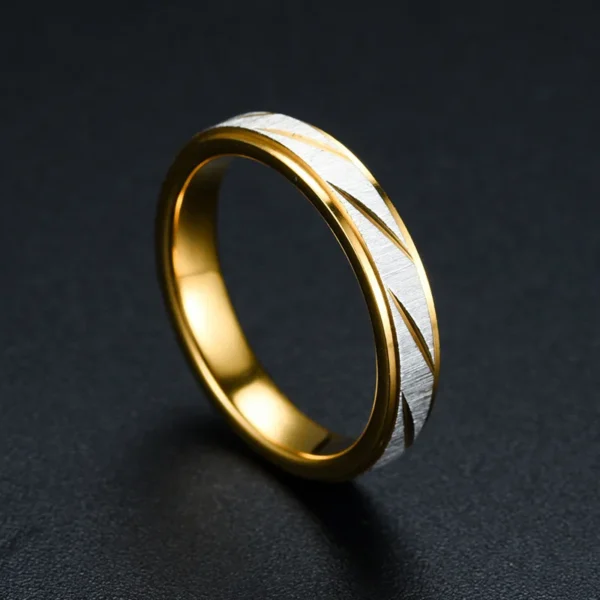 Anéis de casal com padrão de onda - Imagem 4